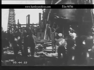 Baku, Azerbaijan oilfield in the 1930's.  Film 90786