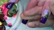 3 Nail Art Tutorials   DIY Purple Flower Nail Art design tutorial   long nails