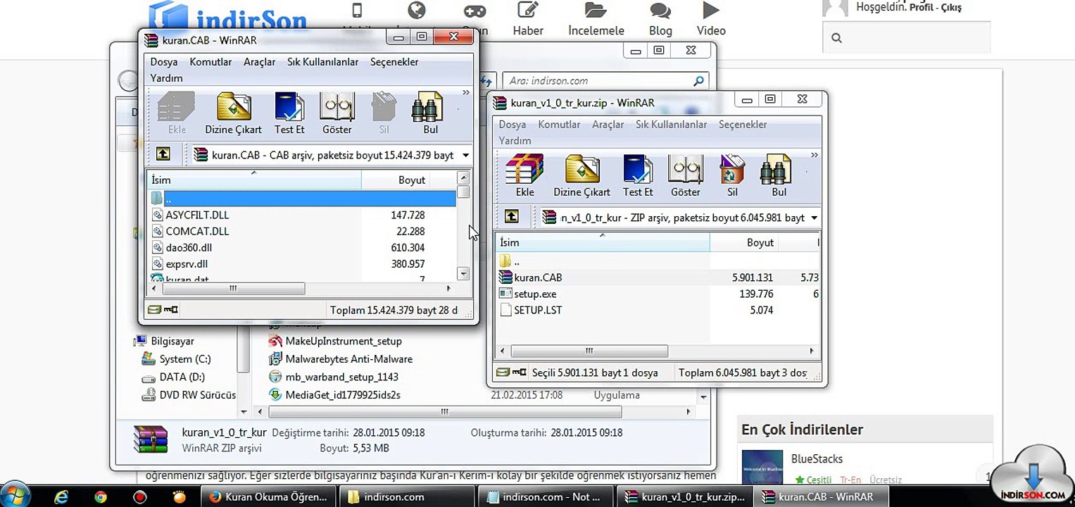 Kur’an Okuma-Öğrenme programı kurulum inceleme