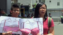 Hong Kong bra protest after woman jailed for 'breast assault'