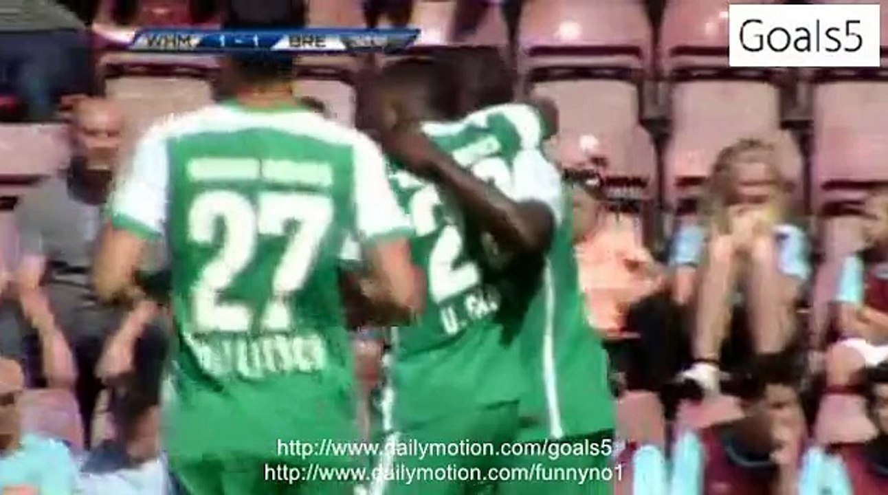 Anthony Ujah 2 nd Goal West Ham United 1 - 2 Werder Bremen Friendly Match 2-8-2015