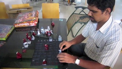 FIDE Ranked Blind Chess Player Mohammed Salih Learning Khet Laser Game