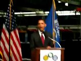Barack Obama campaigning at GM plant in Janesville