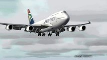 ¸.•´ஐஇ FS2004 B747 South African Landing இஐ`•.¸