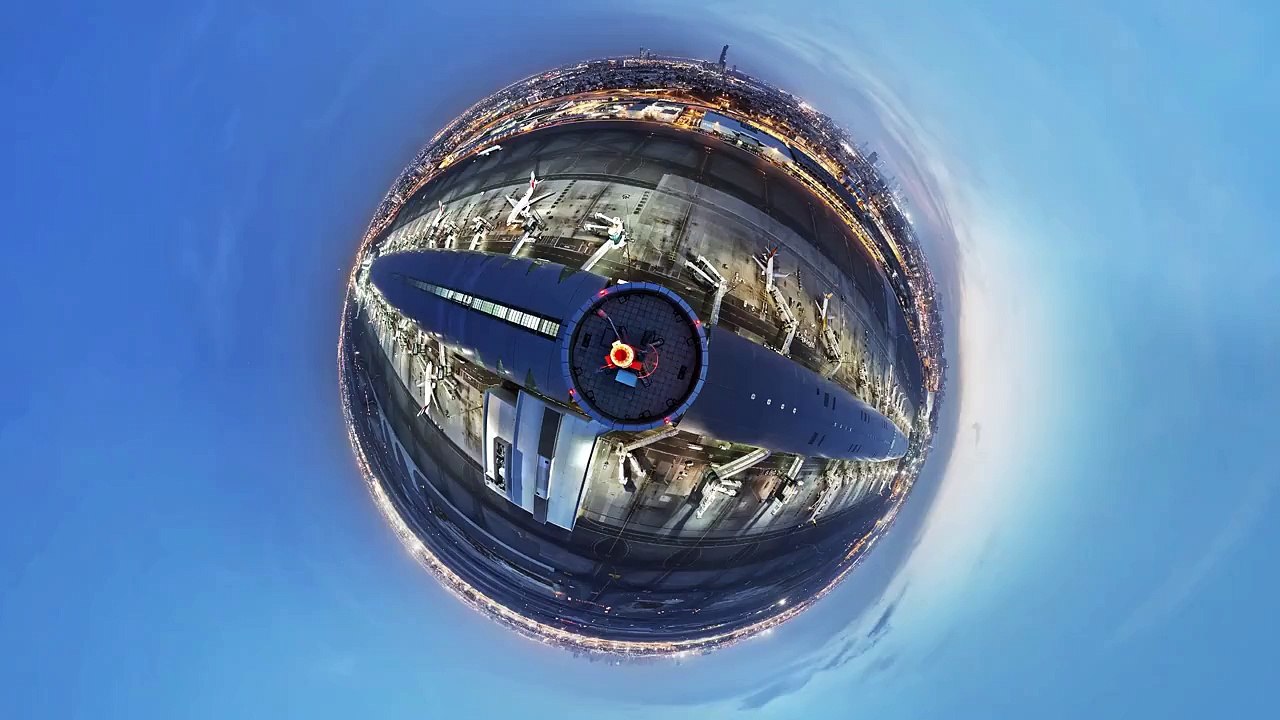 "Little Planet" Timelapse of Dubai International Airport 4K