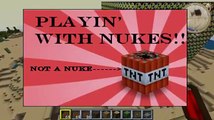 Minecraft, playing with nukes! 8000 nukes make a big hole!