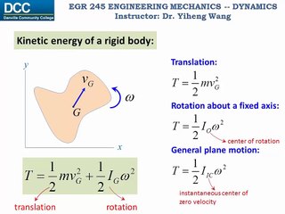 Dynamics Lecture 31: Work and energy for rigid body planar motion