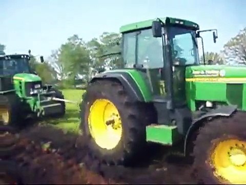 John Deere 7810 und 7530 Premium beim Tiefpflügen am 30 04 2009