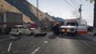 5min massive highway pileup caused by motorcycle! GTA V