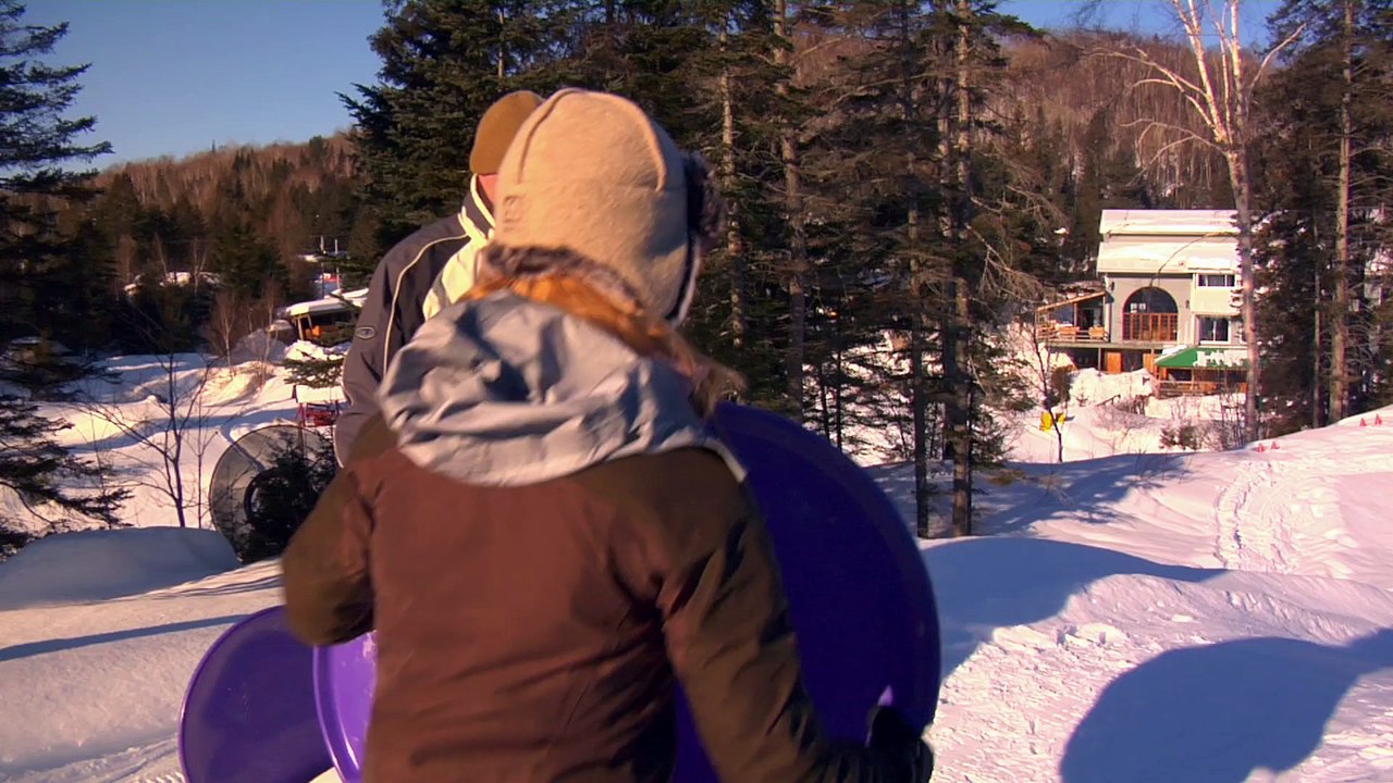 Sledding in Snowy Quebec