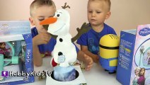 Spinning Olaf   Frozen Tambourine Musical Instruments! Singing Songs HobbyKidsTV