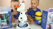 Spinning Olaf + Frozen Tambourine Musical Instruments! Singing Songs HobbyKidsTV