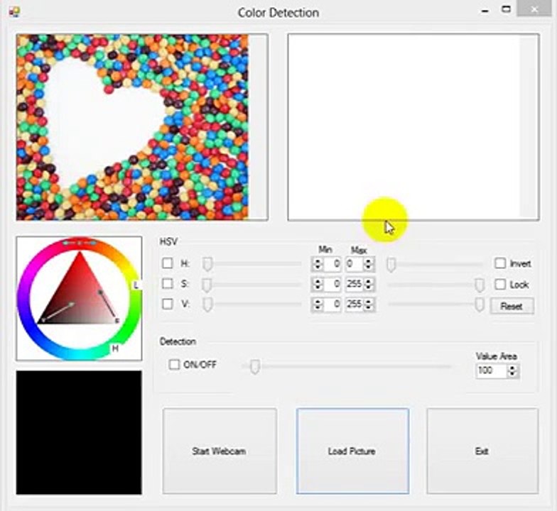 Color Detection  with Emgu Cv Library