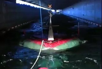 Wave energy - WavePlane survival test flooded at DMI. (Force Institute)