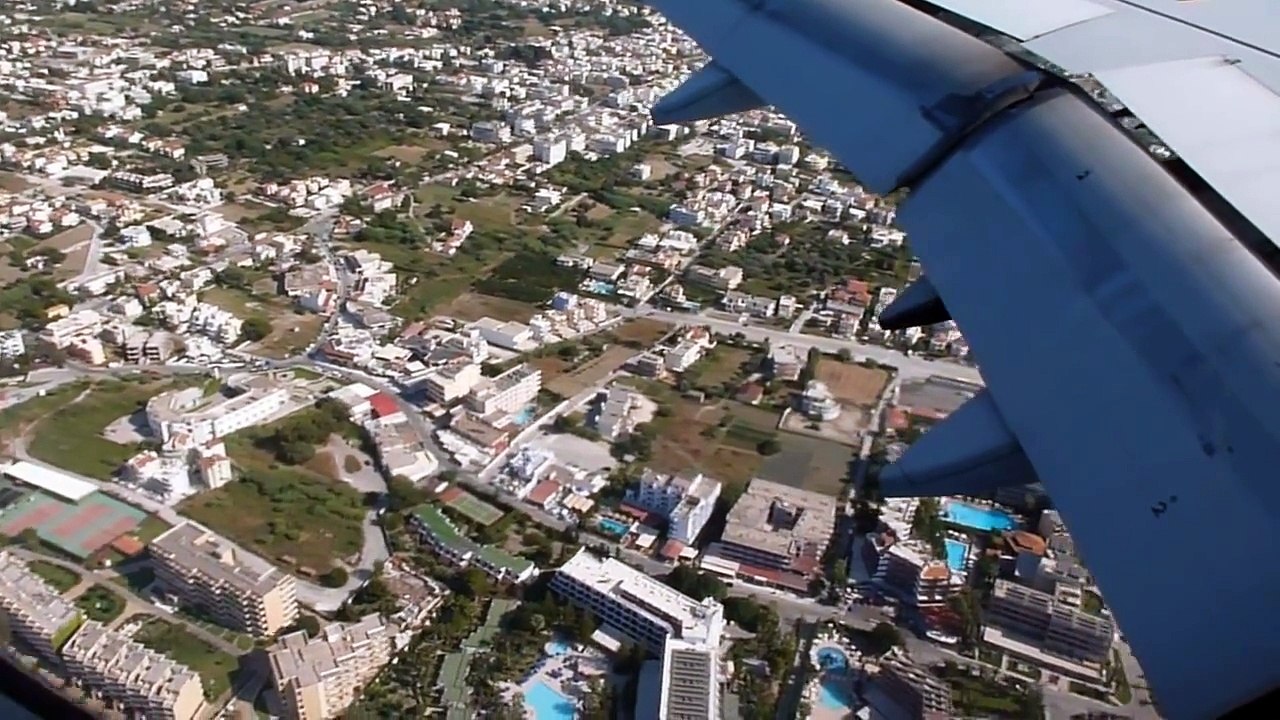Anflug und Landung auf Rhodos