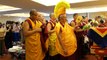 Lama Zopa Rinpoche and Geshes in Taiwan reciting prayers for opening of center 2