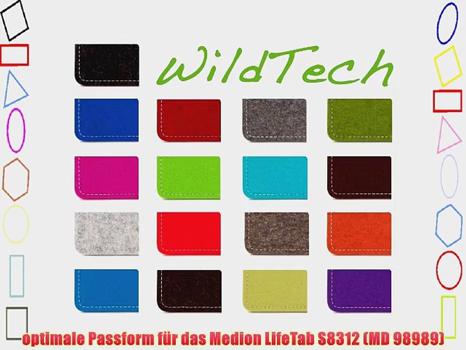 WildTech Sleeve f?r Medion LifeTab S8312 H?lle Tasche - 17 Farben (made in Germany) - Kirschrot