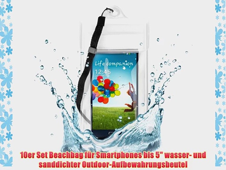10er Set Beachbag f?r Smartphones bis 5 wasser- und sanddichter Outdoor-Aufbewahrungsbeutel