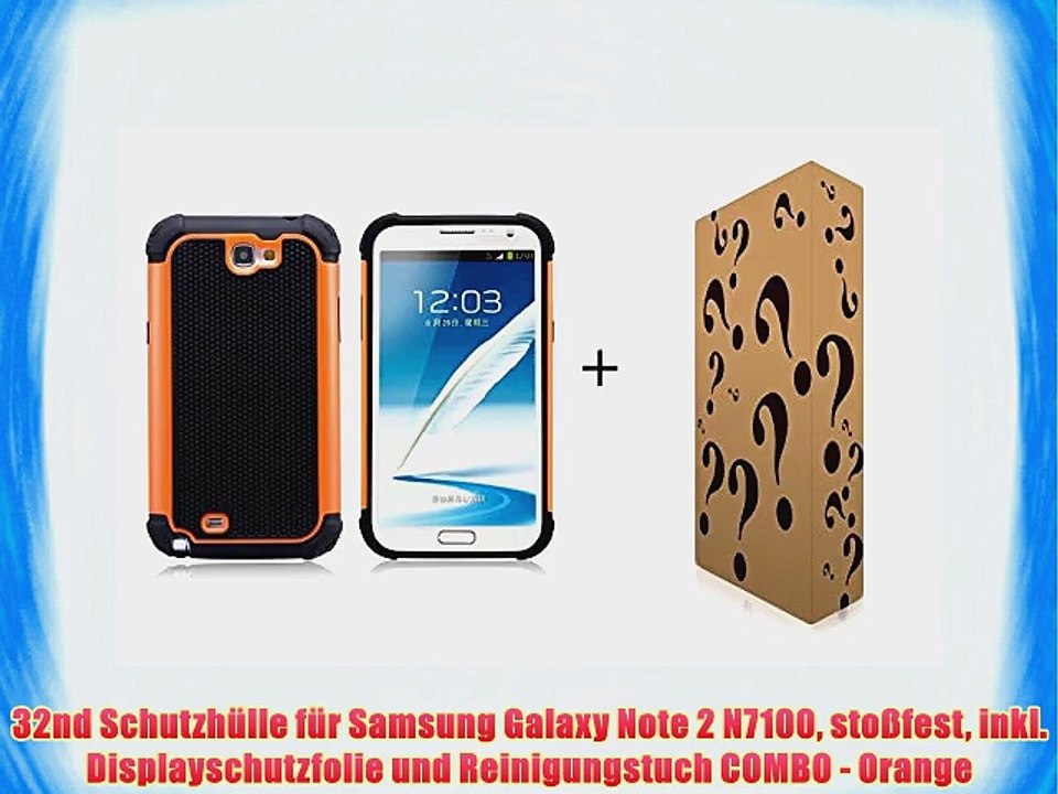 32nd Schutzh?lle f?r Samsung Galaxy Note 2 N7100 sto?fest inkl. Displayschutzfolie und Reinigungstuch
