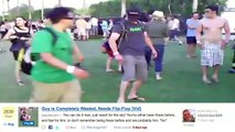 Drunk Guy Looses Flip-Flop at Coachella! - The Digg Reel featuring Lala