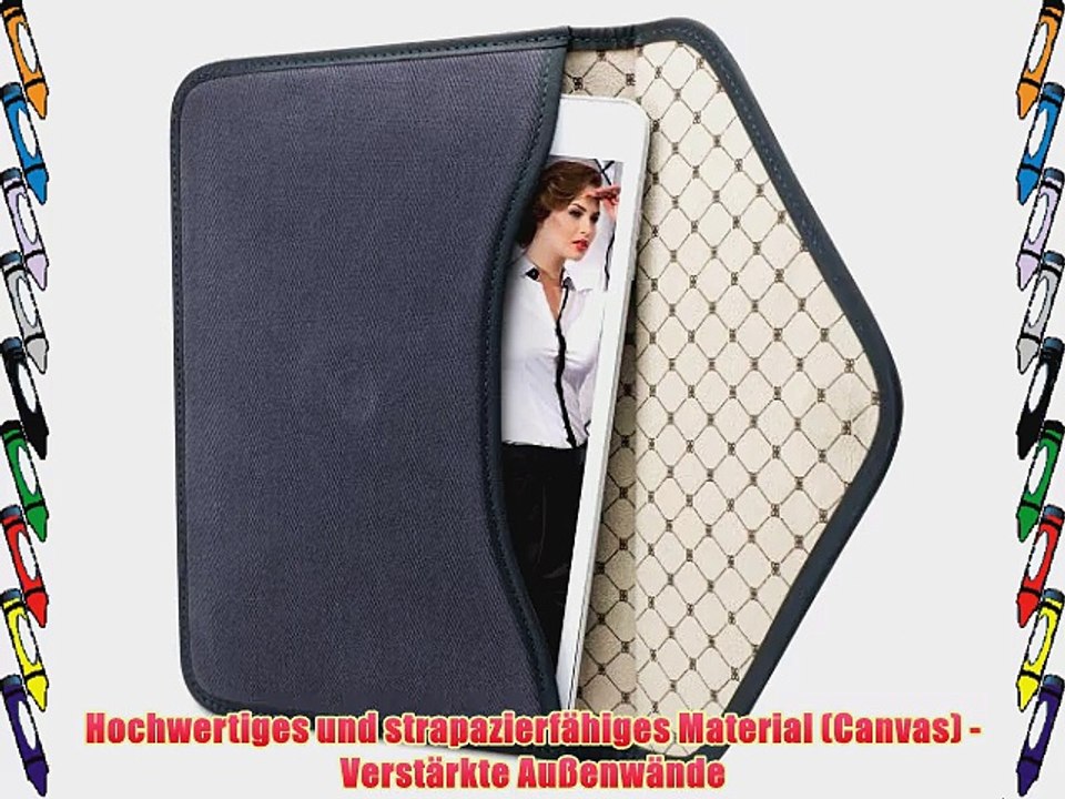 Bouletta Envelope Blau Samsung Galaxy Tab S 8 Leder Canvas Tasche H?lle Book Case Cover Sleeve
