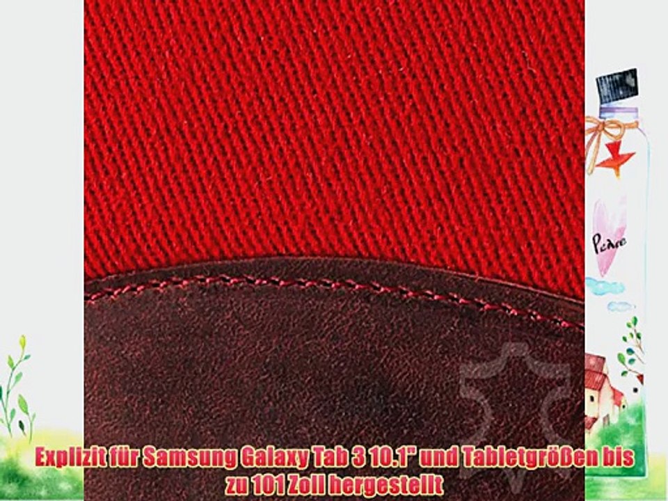 Bouletta Envelope Rot Samsung Galaxy Tab 3 10.1 Leder Canvas Tasche H?lle Book Case Cover Sleeve