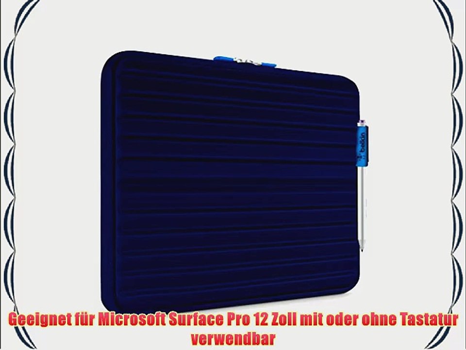 Belkin Neoprene Sleeve mit Standfunktion (geeignet f?r microsoft Surface Pro (12 Zoll)) blau