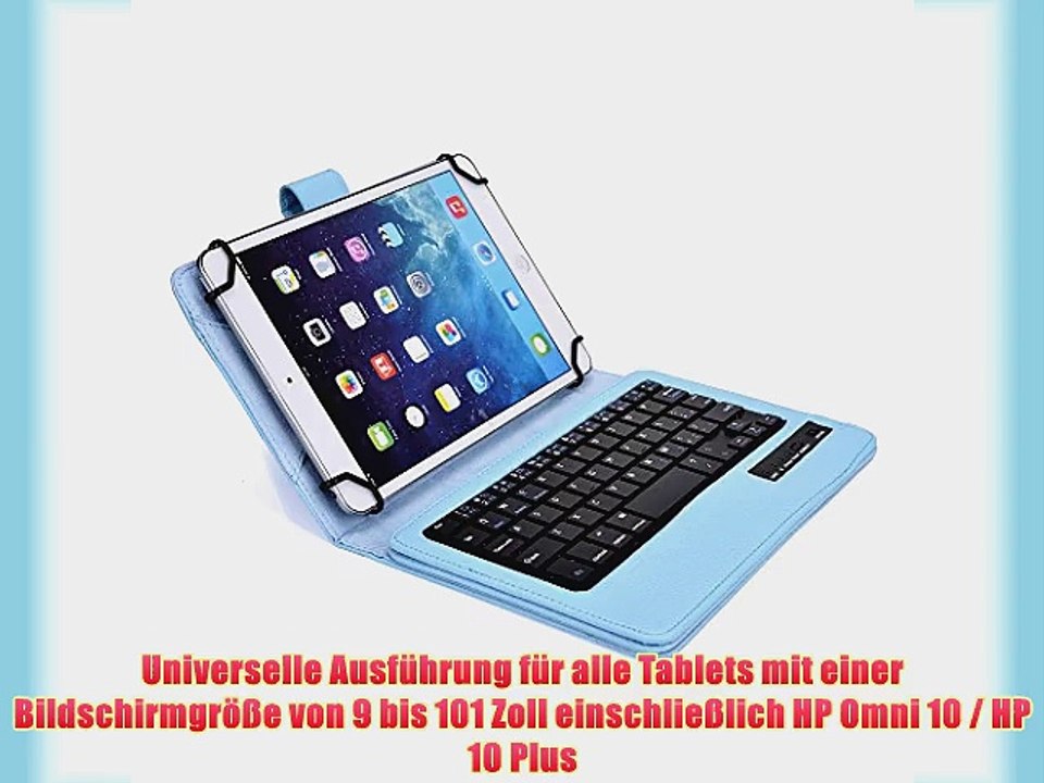 Cooper Cases(TM) Infinite Executive HP Omni 10 / HP 10 Plus Universal Folio-Tastatur in Hellblau