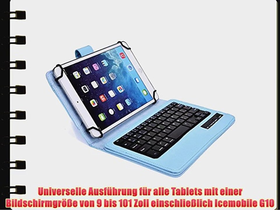 Cooper Cases(TM) Infinite Executive Icemobile G10 Universal Folio-Tastatur in Hellblau (Lederh?lle