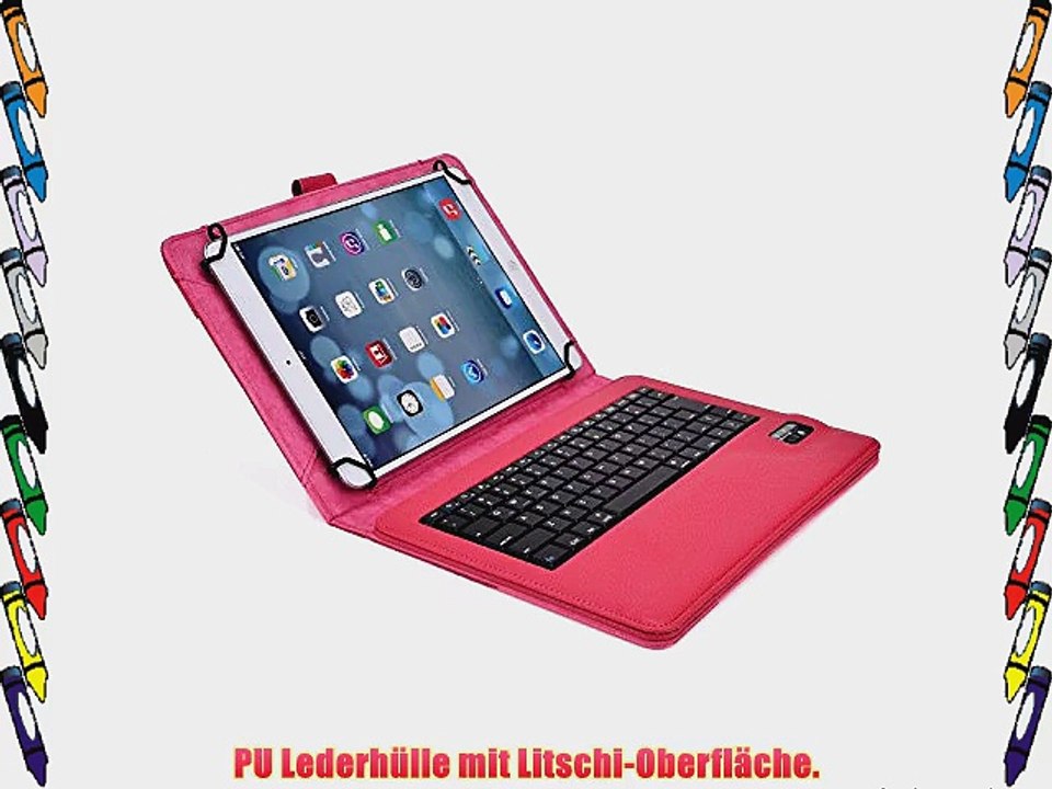 Cooper Cases(TM) Infinite Executive Plum Ten 10 3G Universal Folio-Tastatur in Rosarot (Lederh?lle