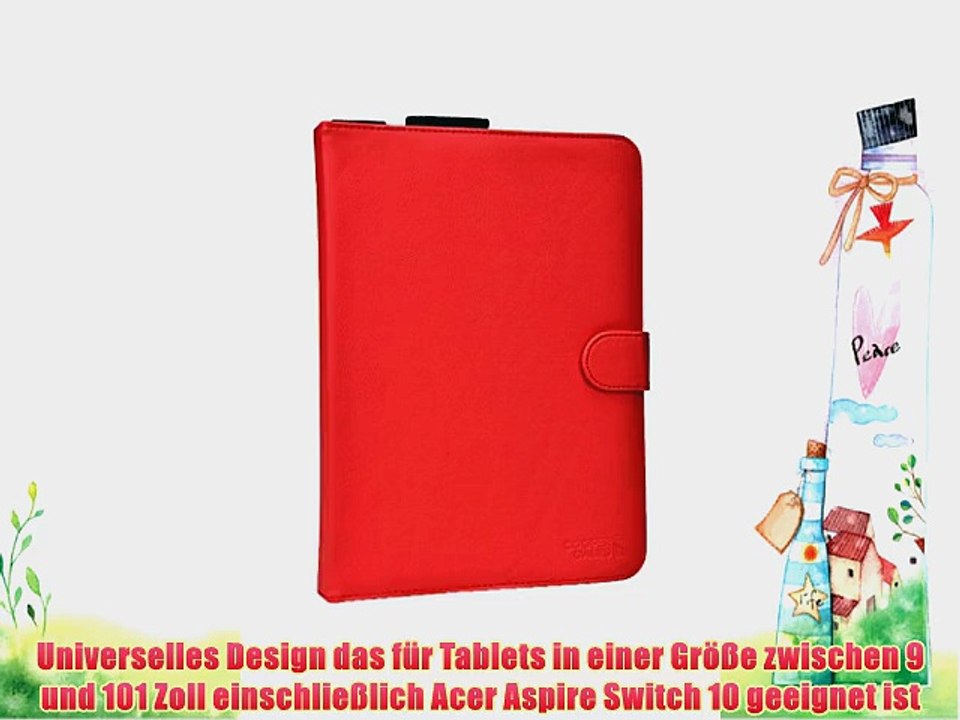 Cooper Cases(TM) Magic Carry Acer Aspire Switch 10 Tablet Folioh?lle mit Schultergurt in Rot