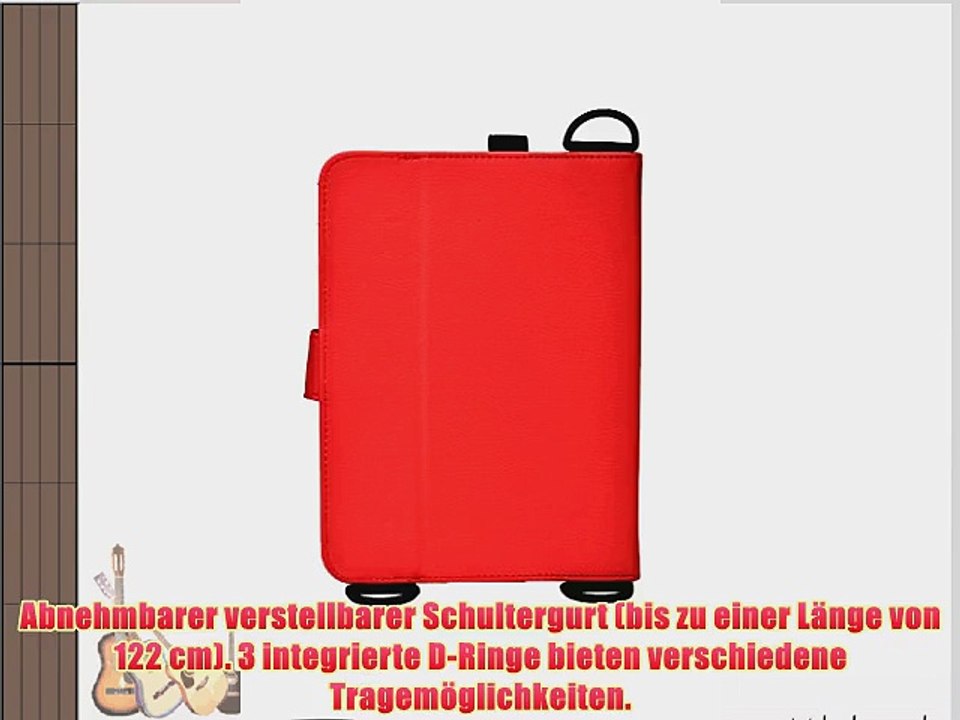 Cooper Cases(TM) Magic Carry Tesco Hudl 7 Tablet Folioh?lle mit Schultergurt in Rot (Hochwertige
