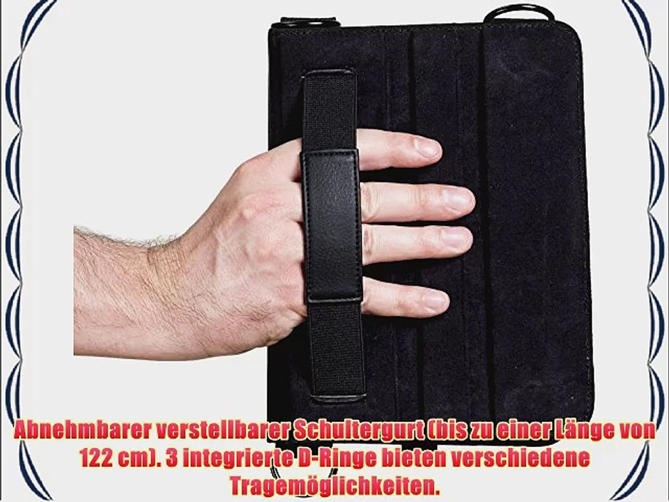 Cooper Cases(TM) Magic Carry Tesco Hudl 7 Tablet Folioh?lle mit Schultergurt in Schwarz (Hochwertige