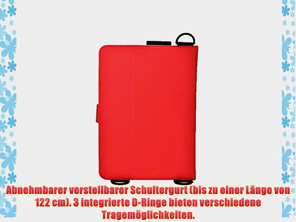 Cooper Cases(TM) Magic Carry Universelle 9 - 101 Tablet Folioh?lle mit Schultergurt in Rot