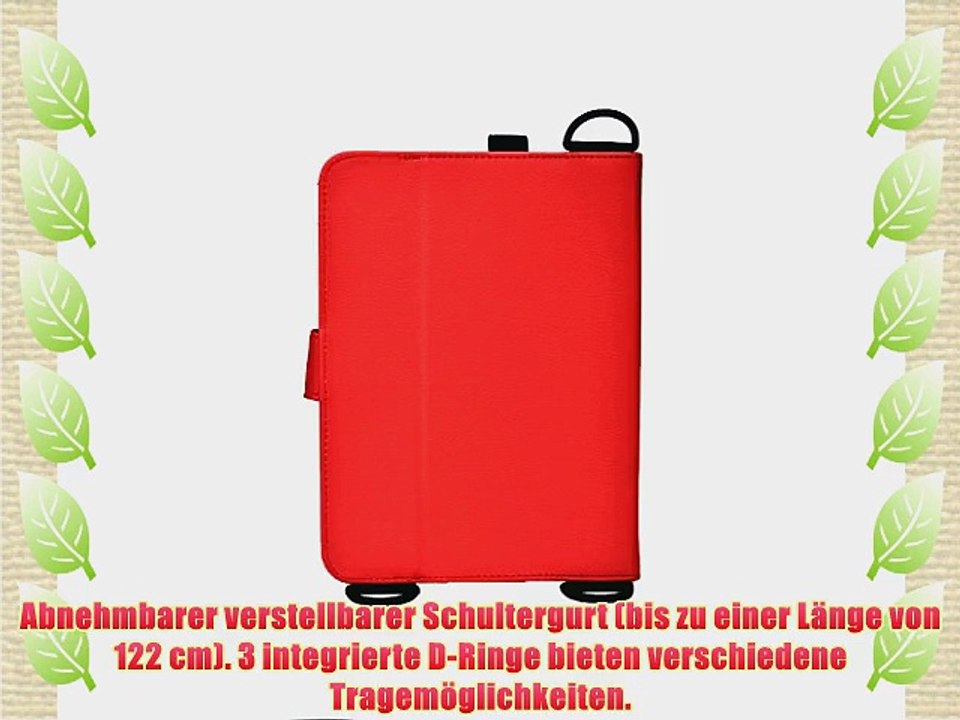 Cooper Cases(TM) Magic Carry Verizon Ellipsis 7 / 8 Tablet Folioh?lle mit Schultergurt in Rot