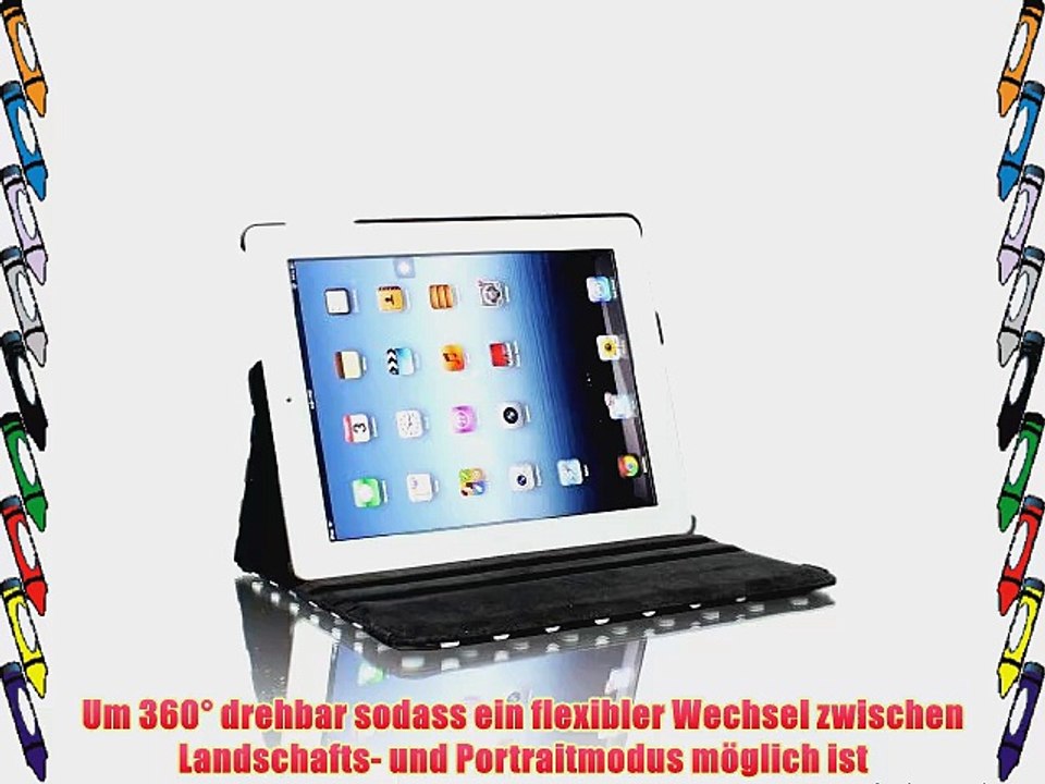 E2G Accessories Schutzh?lle f?r iPad Air/iPad 2/3/4/5 (Standfunktion 360? drehbar aus PU-Kunstleder