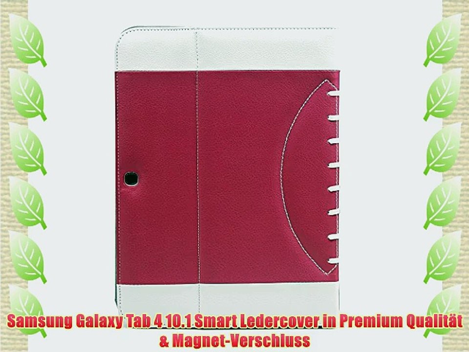 Edle noratio Samsung Galaxy Tab 4 10.1 H?lle - Smart Cover - Leder Schutz H?lle im Football