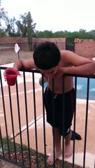 Kid puking try not to laugh