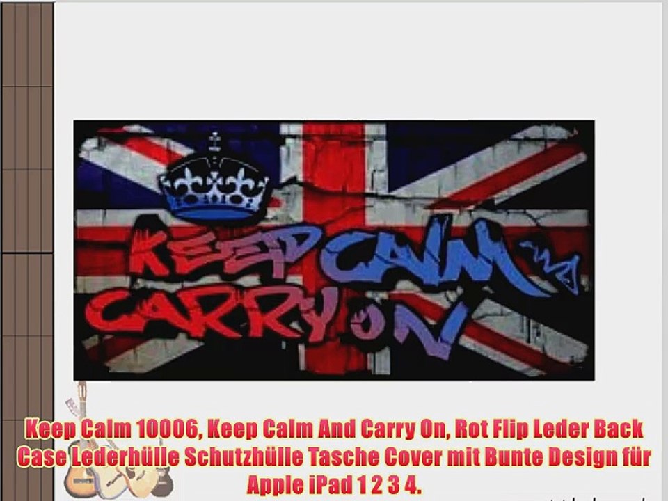 Keep Calm 10006 Keep Calm And Carry On Rot Flip Leder Back Case Lederh?lle Schutzh?lle Tasche