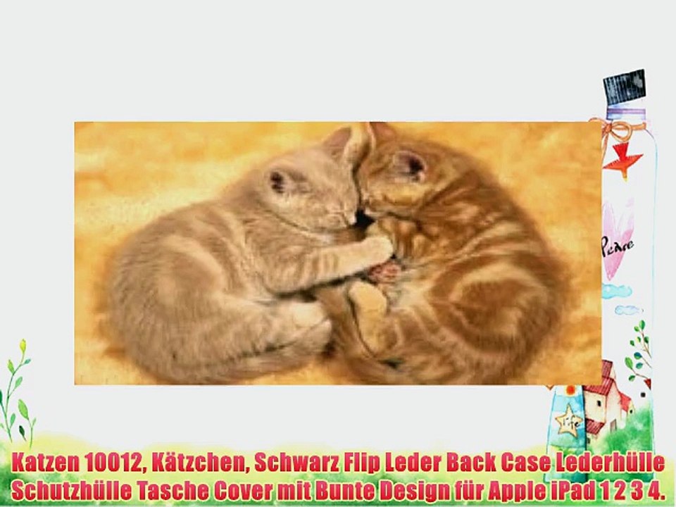 Katzen 10012 K?tzchen Schwarz Flip Leder Back Case Lederh?lle Schutzh?lle Tasche Cover mit