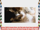 Katzen 10029 Braune Katze Rot Flip Leder Back Case Lederh?lle Schutzh?lle Tasche Cover mit