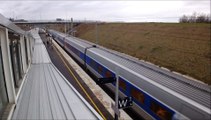 TGV Marseille-Strasbourg en gare de Belfort-Montbéliard TGV - LGV Rhin-Rhône - Déc 2012