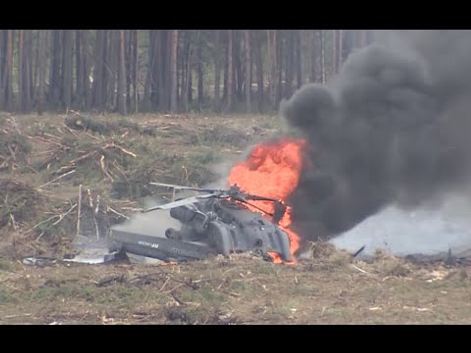 FIRST VIDEO: Moment helicopter crashes at airshow in Russia, pilot escapes burning cockpit