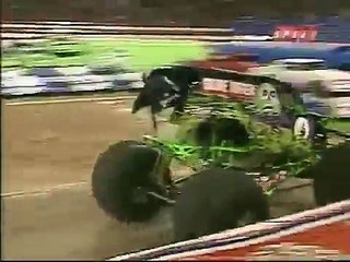 Hot Wheels Monster Truck Flips Over During Race
