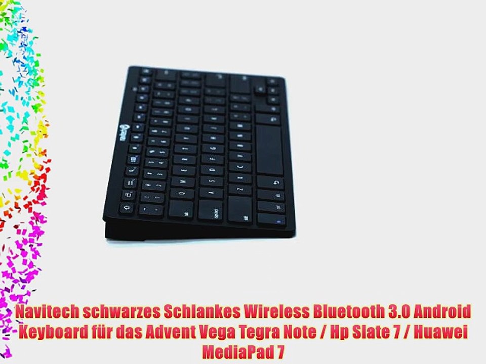 Navitech schwarzes Schlankes Wireless Bluetooth 3.0 Android Keyboard f?r das Advent Vega Tegra