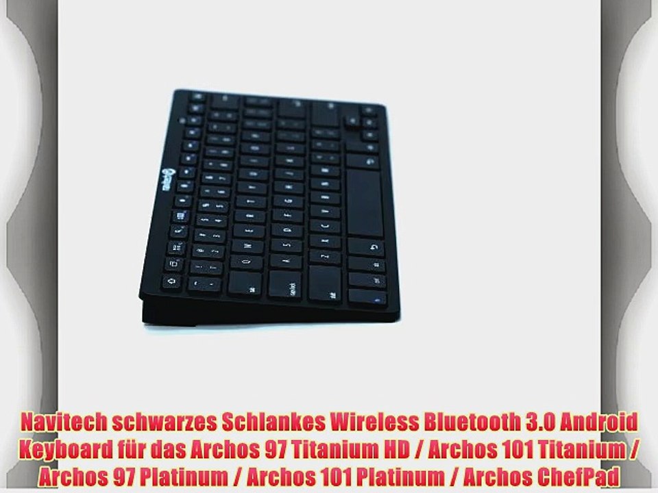 Navitech schwarzes Schlankes Wireless Bluetooth 3.0 Android Keyboard f?r das Archos 97 Titanium