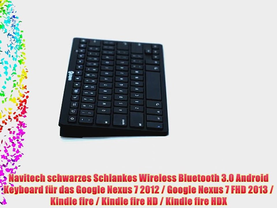 Navitech schwarzes Schlankes Wireless Bluetooth 3.0 Android Keyboard f?r das Google Nexus 7