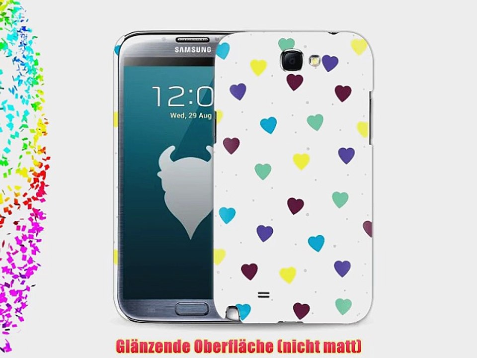 MediaDevil Grafikcase Samsung Galaxy Note 2 / II H?lle: Ultra Slim Edition - Multicolour Hearts