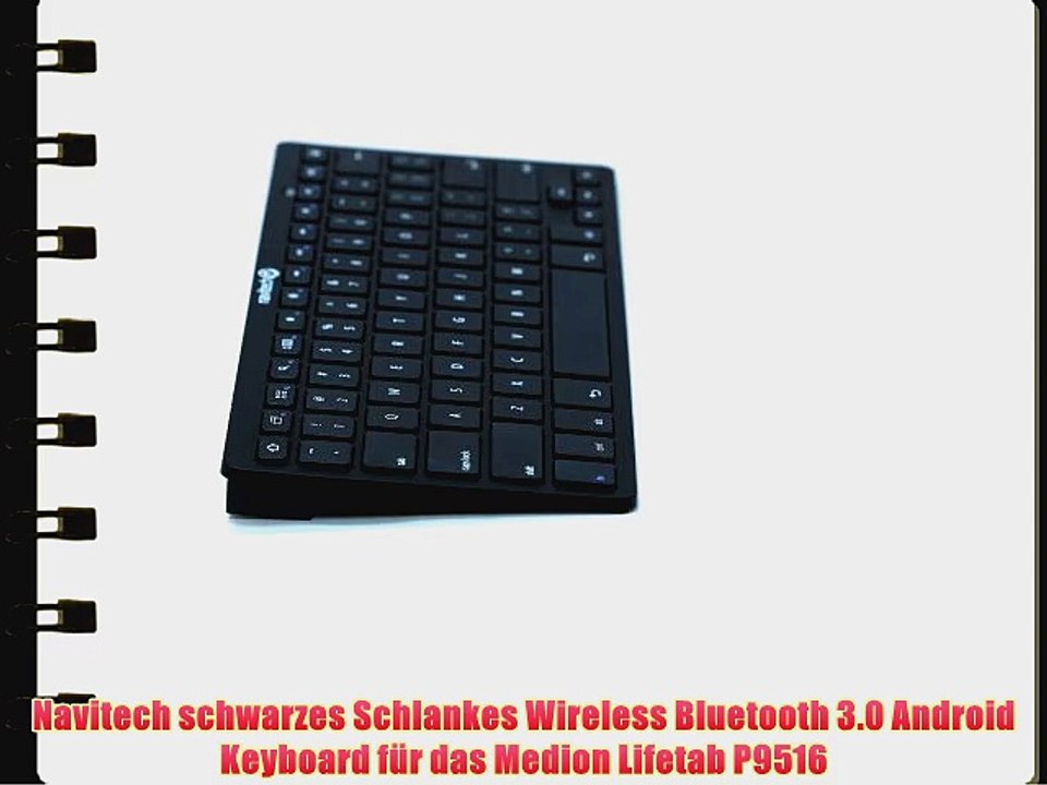 Navitech schwarzes Schlankes Wireless Bluetooth 3.0 Android Keyboard f?r das Medion Lifetab