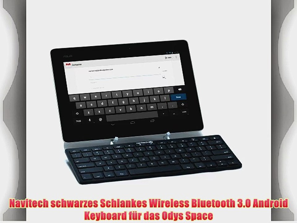 Navitech schwarzes Schlankes Wireless Bluetooth 3.0 Android Keyboard f?r das Odys Space